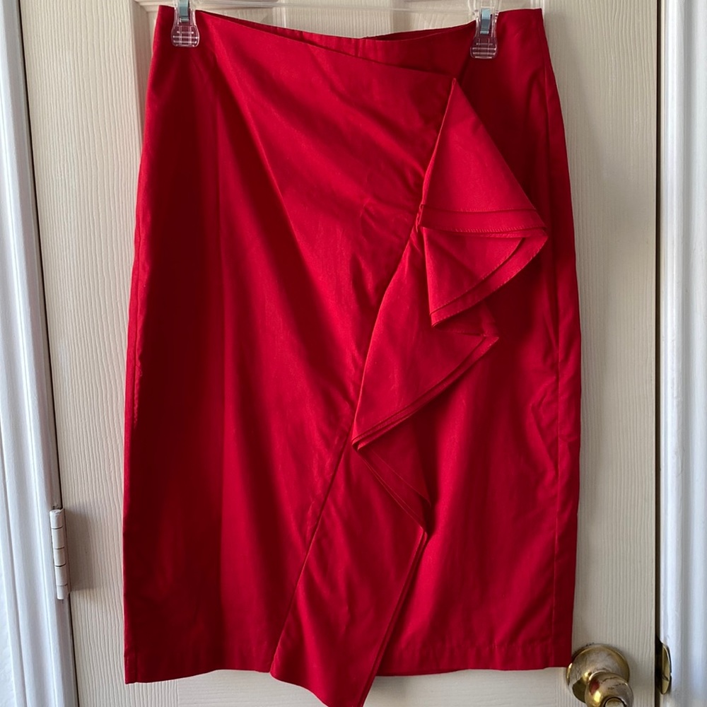 Red Size 4 Pencil Skirt Who What Wear Skirt